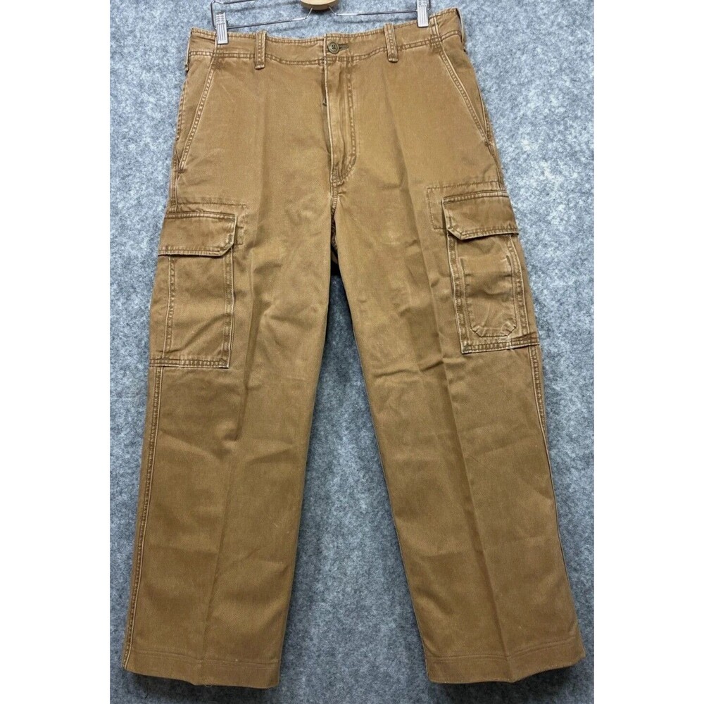 Abercrombie Fitch Vintage Fatigues Cargo Pants Mens 34x28 Tan Brown Baggy A.F.92